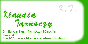 klaudia tarnoczy business card